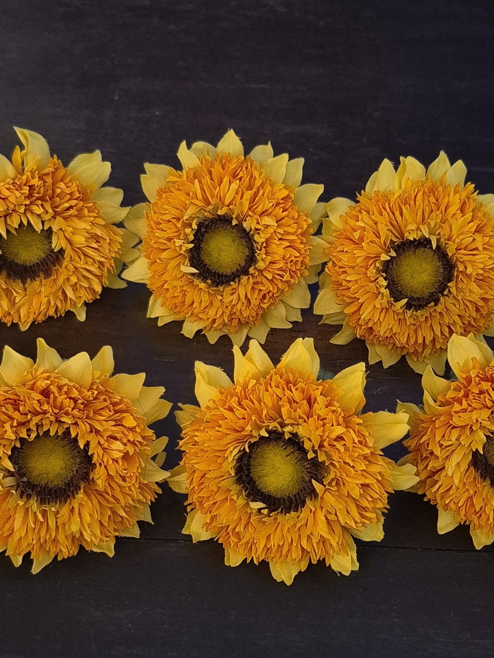 Pottery Barn Sunflowers Napking Rings Set Of 6.